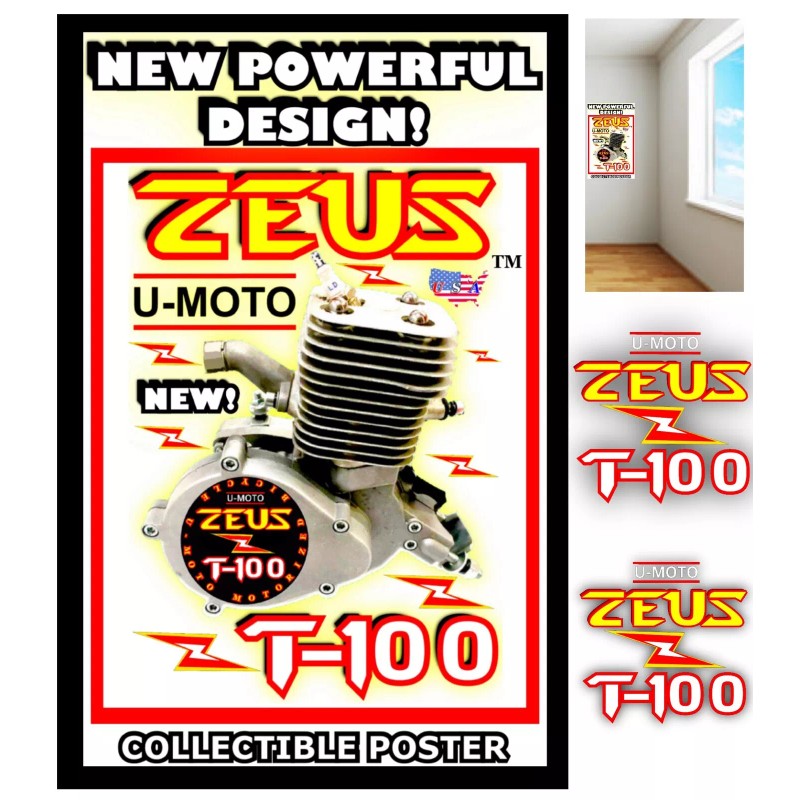 U-MOTO NEW 80CC/100cc 2-STROKE DIY MOTORIZED BICYCLE ENGINE FOR KITS