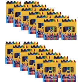 Trail maker 100 Pack Crayons in Bulk for Kids, Classroom - Wholesale Bright Wax Coloring Crayons in Bulk, 10 Per Box Bundle Art Set