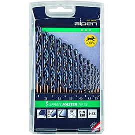 ALPEN Sprint Master TM 13 0000811102100 Drill Cassette Set (13 Pieces, Diameter 2.00-8.00 mm, Universal Twist Drill, High Elasticity, Metal Drill, Drill Assortment)