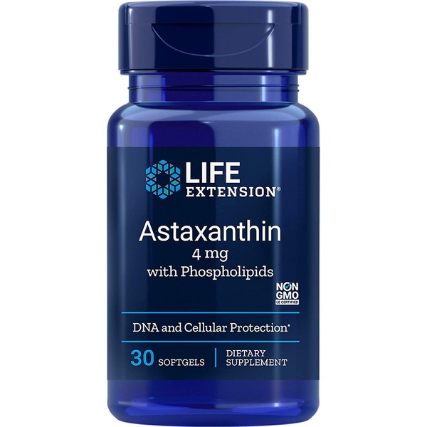 Life Extension Astaxanthin with Phospholipids 4 mg, Clear, 30 Count