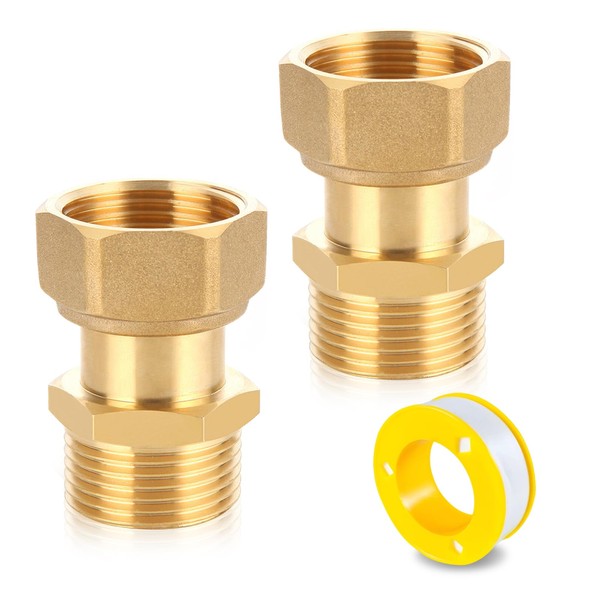 2 Stück Messing Verschraubung Durchgang, G3/4" Beweglich Verschraubung Durchgang 3/4