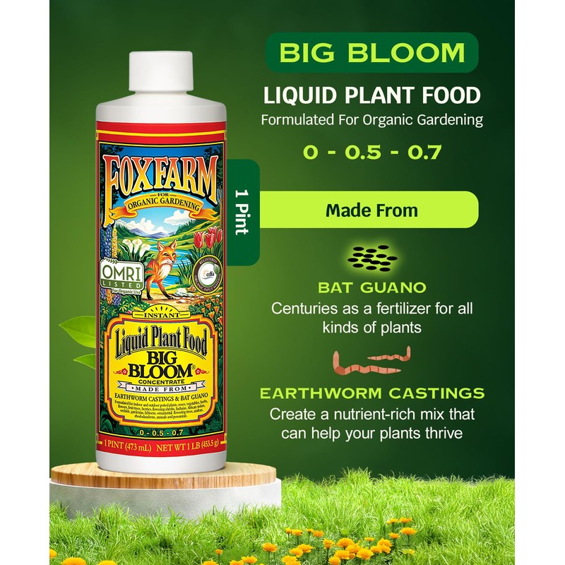 FoxFarm - Big Bloom Plant Food, Liquid Fertilizer Concentrate for