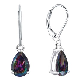 YL Women's Earrings 925 Sterling Silver 12 Birthstone Cubic Zirconia Earrings, Silver, Cubic Zirconia