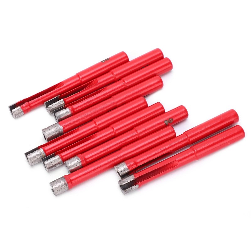 10Pcs Diamond Drill Bit Flat Tooth Ceramic Tile Marble Hole