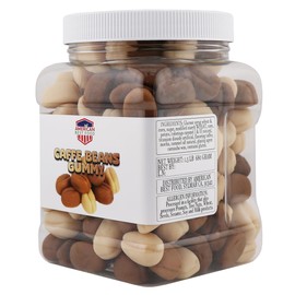 Coffee Beans Shape Gummy, Mixture Of Mocha, Toffee, and Carmel Flavored Gummies in Jar, 1.5 Pound