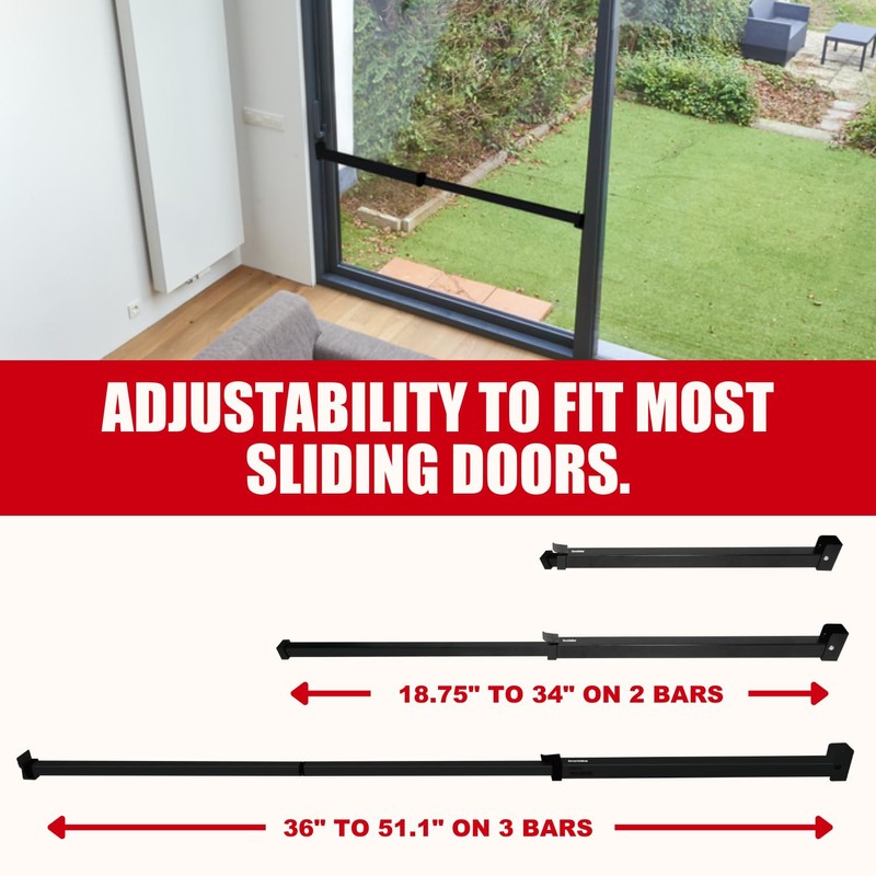 SECURITYMAN Sliding Door Security Bar-Child Proof Sliding Door Lock Bar