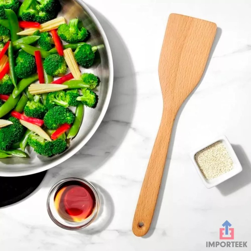 Importeek Set Utensilios Pala Espatula Cuchara Utensilios Cocina Bambu