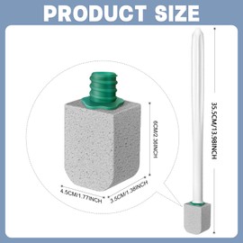 Xuelimei White Toilet Pumice Stone with 2pcs overlength Handle Toilet Brush,Pumice Stone Toilet Bowl Cleaner, Pumice Stone for Toilet,Toilet Stone,Bathtubs, Kitchen Sink, Grill,Tile. (22, Gray)