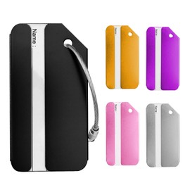 Flintronic Pack of 5 Suitcase Tags, Suitcase, Luggage Tag, ID Tag, Tags with Name Plate, Address Tag, Suitcase Travel Accessories