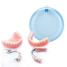 Minkissy 3 Pcs Top and Bottom Dentures Case Holder Plastic Storage Box for Daily Use