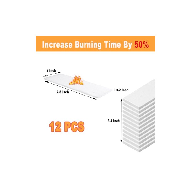 12 Packs Ceramic Wool Wick for Fire Pit Extend Burn