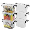 Asking 6-Pack Mini Clear Plastic Bins with Lids, Plastic Storage