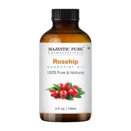 Majestic Pure Rosehip Oil | Rose Hip for Face, Skin, Hair & Massage | Acne Scars & Facial Oil | For Women & Men | 4 fl oz