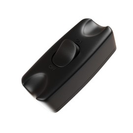 rhinocables - In-Line Rocker Switch | 2 Amp for Lighting Control | Easy Installation | Compact Design 15x25x60mm | 2-Core Flex Cable Compatible, Black, Plastic