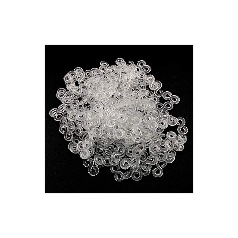 Tegg Loom Band Clips 200 PCS Clear Plastic S Clips