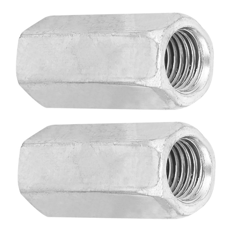 2 Piece Long Rod Nut Galvanised Steel M16*50 Long Hex
