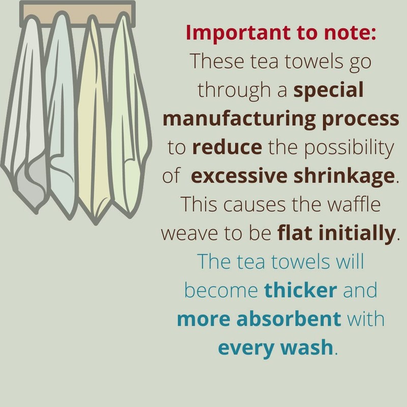 Pagnanno, Hotel Quality Tea Towel with Waffle Weave, Professional Cotton,