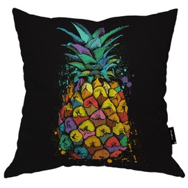 Beabes Pineapple Decorative Throw Pillow Cover, Rainbow Tropical Fruit Pineapple Double-Sided Pillow Case Couch Pillow Cushion Covers 18X18 Inch Pillowcase for Men Woman