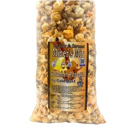 Gold Dust Kettle Corn | Miner’s Mix | Cheddar and Caramel Popcorn | Sweet and Salty | Cheese and Caramel Popcorn Mix | Popped Popcorn Snack Bag | Non GMO | Made in Nebraska | 7 oz Bag | 1 Pack