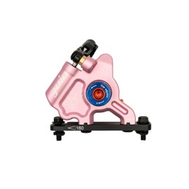 Juin F1-S Hybrid Hydraulic Disc Brake Caliper, Mechanical/Hydraulic Disc Brake Kit, Pink