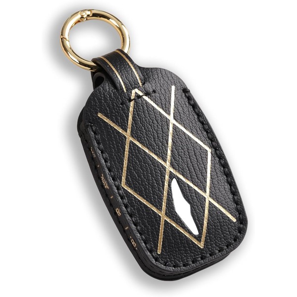 Hontumax Premium Leather 5-Button Key Fob Cover Case for Genesis