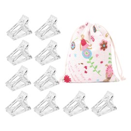 10 Pieces Nail Nippers in Transparent with 1 Drawstring Bag, Reusable Spring Nails Fixing for Nail Extension Nail Painting (Color : Transparent)