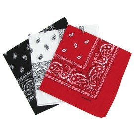 Laciteinterdite Set of 3 Paisley Bandanas for Men and Women, 57 x 57 cm One Size red