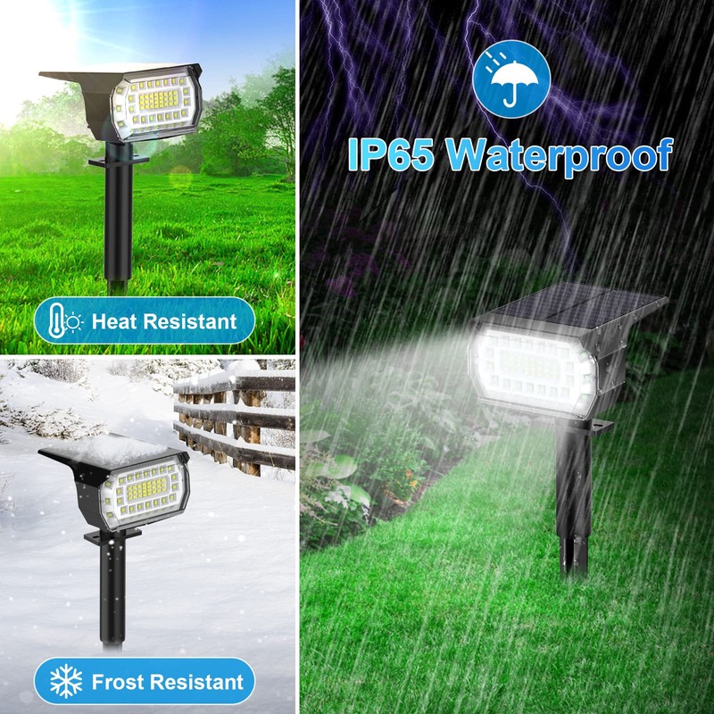 Solar Spot Lights Outdoor, [57 LED/6 Pack] Solar Lights Outdoor