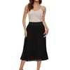 TEERFU Women's Casual High Waist A Line Pleated Midi Swing