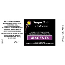 Sugarflair MAGENTA Purple Pastel Paste Gel Edible Food Icing Colouring