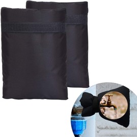 Outdoor Faucet Covers for Winter Freeze Protection, Waterproof Insulated Spigot Cover, Reusable Faucet Socks, Black, 2 Pack