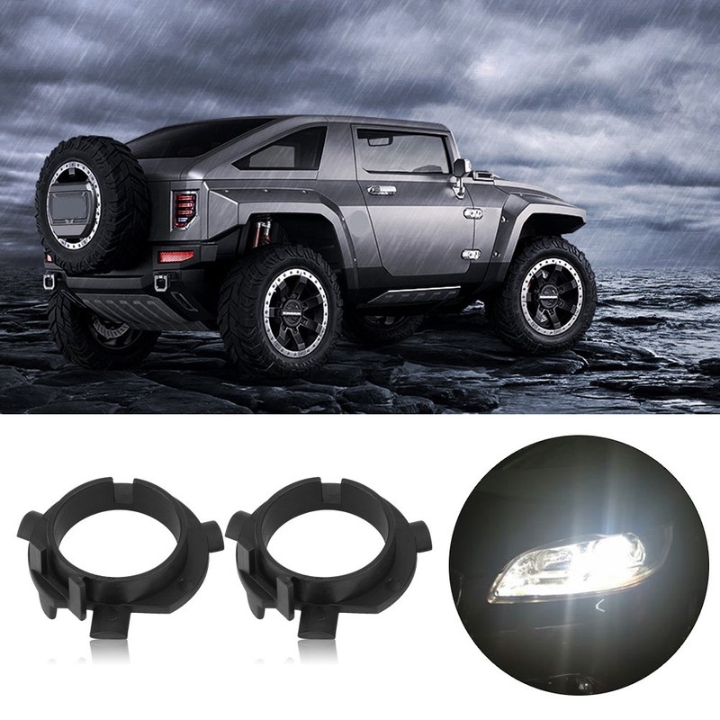 Qiilu 1 Pair H7 LED Headlight Adapter Retainer Holder