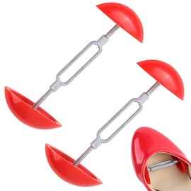2Pcs Shoe Stretchers for Women, Adjustable Shoe Width Extender Shaper Expander Red Mini Shoe Trees for Wide Feet