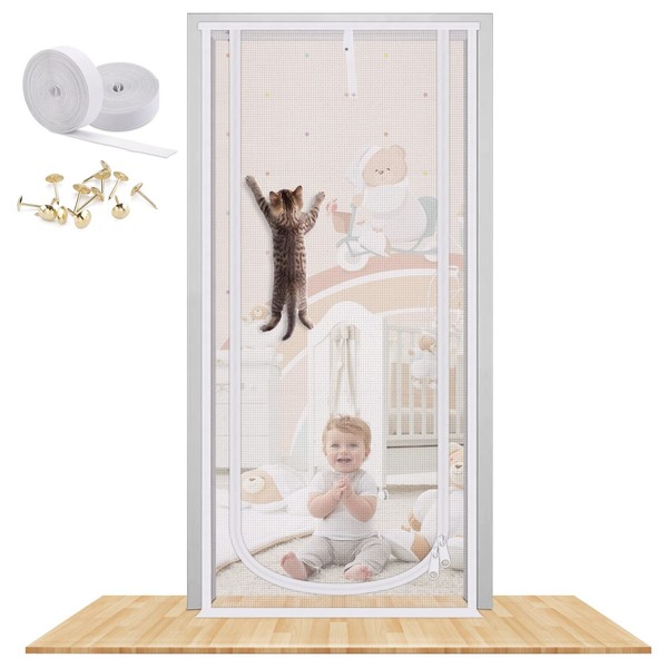 Cat Screen Door, MYPIN Upgraded 38X83” Heavy Duty Magnetic Screen