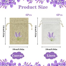 Lavender Bags Empty 12 Pieces Sachet Empty Lavender Bags to fill,Small Drawstring Bag with Lavender Embroidery Small Fabric Bag for Lavender for Lavender Spice and Herbs Small Items
