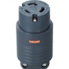 Meikosha MH8172B Grounding 2P 20A Hook Connector Body, 20A, 250V (Black) (L6-20R Compliant)