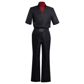 ulesoke Grabber Mask Cosplay Costume Uniform Black Cosplay Shirt Pants Suit Full Set with Hat