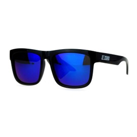 Kush Mirrored Color Mirror Lens Horned Horn Rim Sport Sunglasses Blue