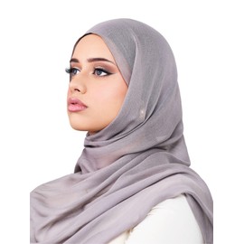 LuxHijabs Modal Bamboo Hijab, Women's Head Scarf (Gunmetal)