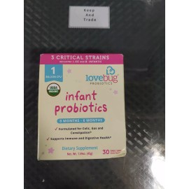 LoveBug Probiotics for Infants 0-6 Months Immune Support 1 Billion CFU 05/25 #S4