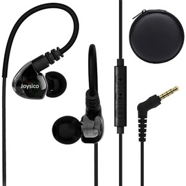 Joysico Sport Headphones Wired Over Ear in-Ear Earbuds for Kids Women Small Ears Comfortable, Earhook Earphones for Running Exercise Jogging, Ear Buds with Microphone and Volume for Cell Phones Black