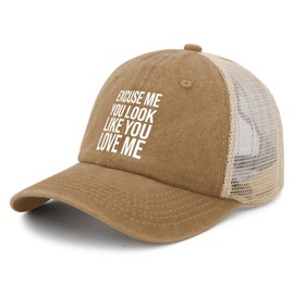 Kritett Excuse Me You Look Like You Love Me Cap Dad Hats Hat for Men Gifts for Girlfriends Sun Caps, Pigment Khaki, One Size