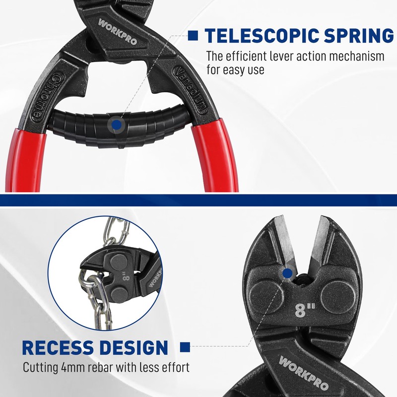 WORKPRO Bolt Cutter Small Cr-V Steel 200 mm Bolt Cutter