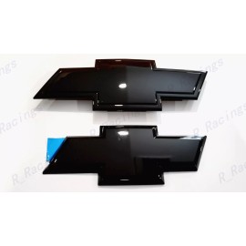 AUTO Front Rear Bowtie Emblem Gloss Black 2011-2014 Silverado 2500HD 3500HD22829420