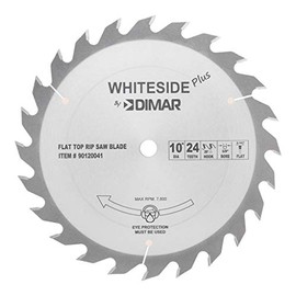 Whiteside Dimar Standard Ripping Table Saw Blade 10" OD, 24T, 5/8"B, Flat Grind
