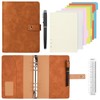 ANOMM A6 Ring Binder Notebook PU Leather Diary, Refillable Notebook