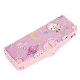 Bevkois Multifunction Pencil Case for Kids Boys Girls, Cute Cartoon Pop Up Pencil Box with Sharpener, Scissors, School Supplies (Astronaut Pink)