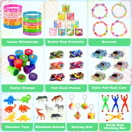 LACCHOUFEE 100Pcs Prefilled Easter Eggs with Toys, Filled Easter Eggs with Toys Inside, Easter Eggs Filled Basket Stuffed - Pre Filled Plastic Easter Eggs Bulk for Kids Party Favors