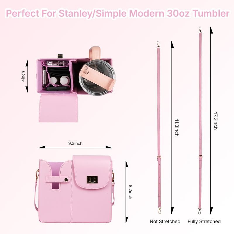 Behaesty Adjustable Waterproof Crossbody Bag for Drink Holder with Wallet