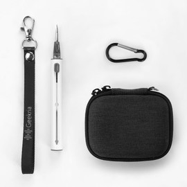 Geekria Shield - Funda para auriculares compatible con JBL Tune 120TWS, Wave Buds True Wireless Earbud, carcasa dura de repuesto para viaje con mosquetón (gris)